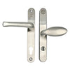 TS007 2 Star Grade 304 Stainless Steel Lever Moveable Pad (Offset) UPVC Multipoint Door Handles - 92/62mm PZ Sprung 210mm Screw Centres