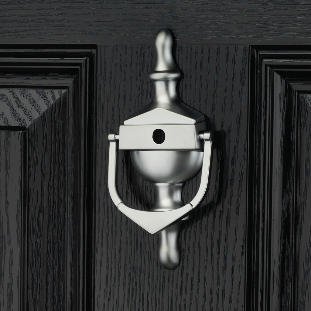 Decorative Urn Door Knocker With Spyhole