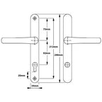 Pro Secure TS007 2* Lever Lever UPVC Multipoint Door Handles - 92mm PZ Sprung 212mm Screw Centres