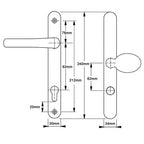 Pro Secure TS007 2* Lever Moveable Pad UPVC Multipoint Door Handles - 92/62mm PZ Sprung 212mm Screw Centres
