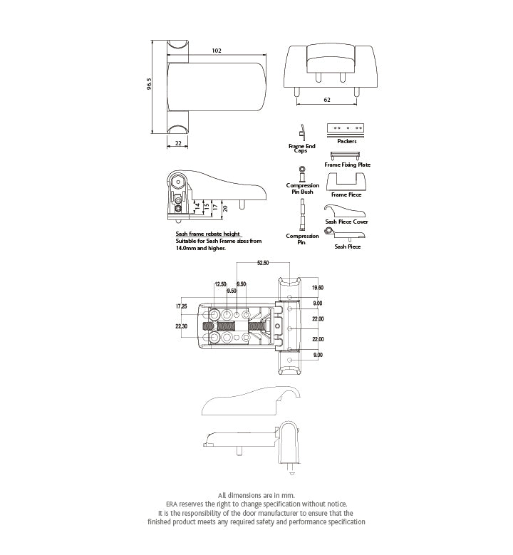 Anchorage Heavy Duty High Security Flag Door Hinge