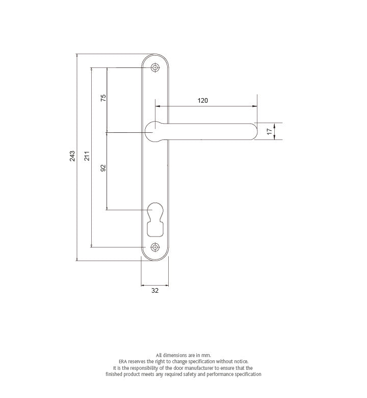 Balmoral Inline Lever Lever Door Handle for Invincible Door Locks
