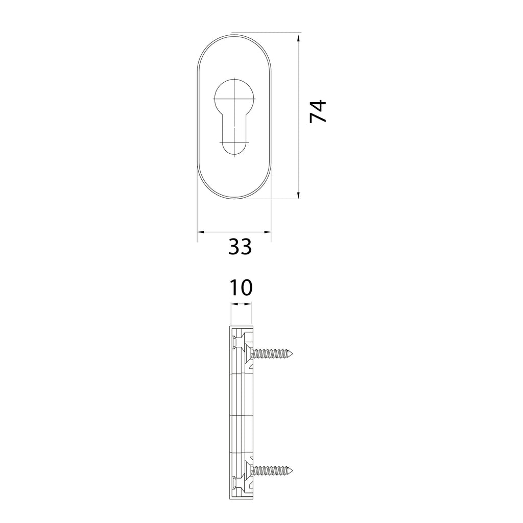 316 Stainless Steel Door Escutcheon Oval