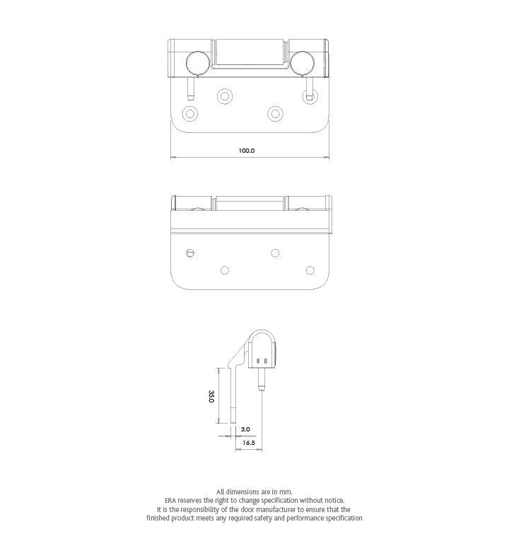 Challenger Door Hinge Composite Flag