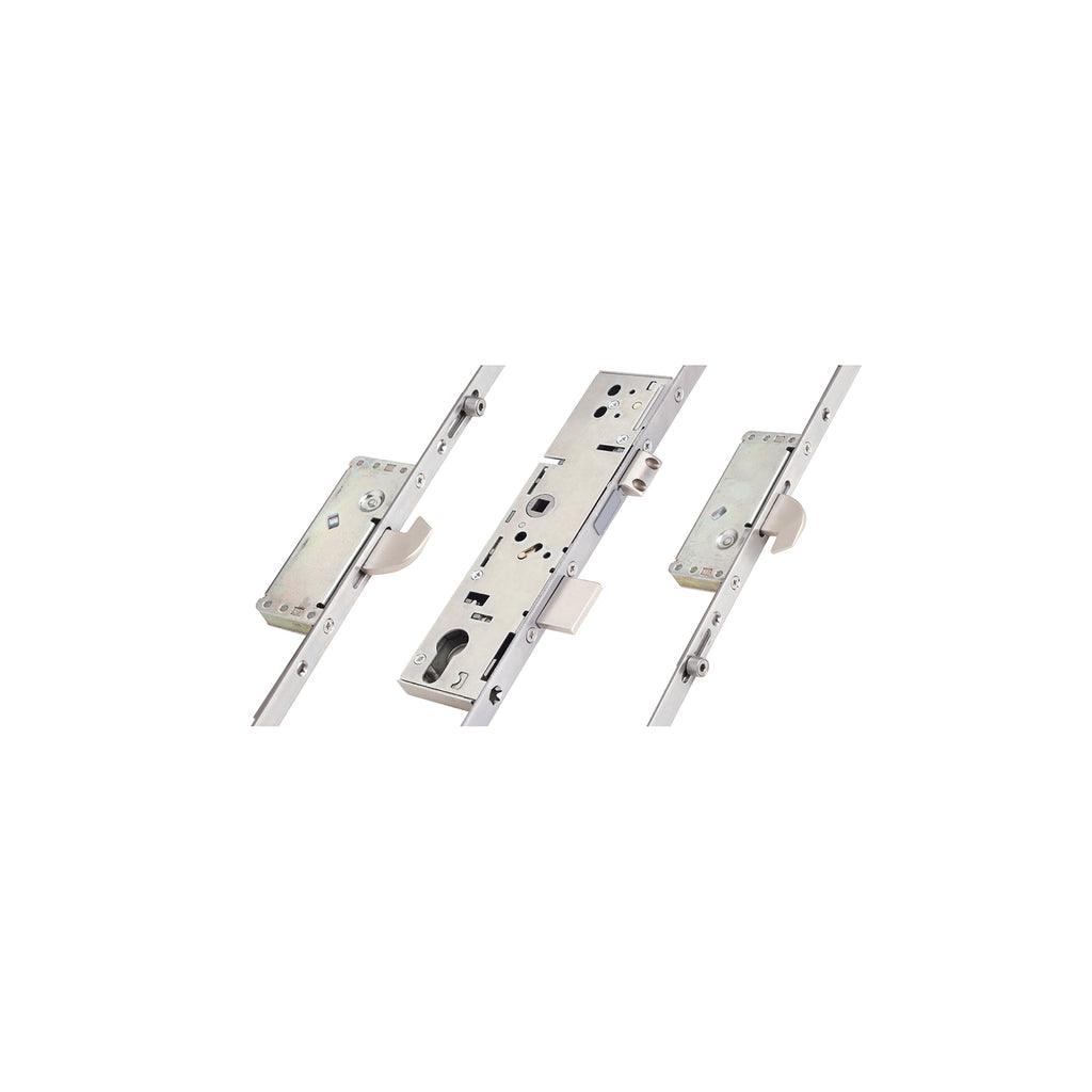 2 Hook 2 Roller Euro Cylinder Multi Point Door Lock - Security Hook