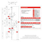 2 Hook 2 Roller Euro Cylinder Multi Point Door Lock - Security Hook