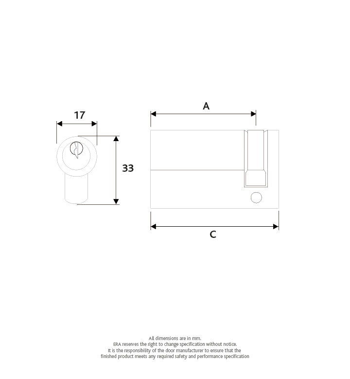 5 Pin Euro Profile Single Door Cylinder