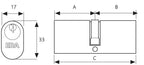 5 Pin Oval Profile Double Door Cylinder