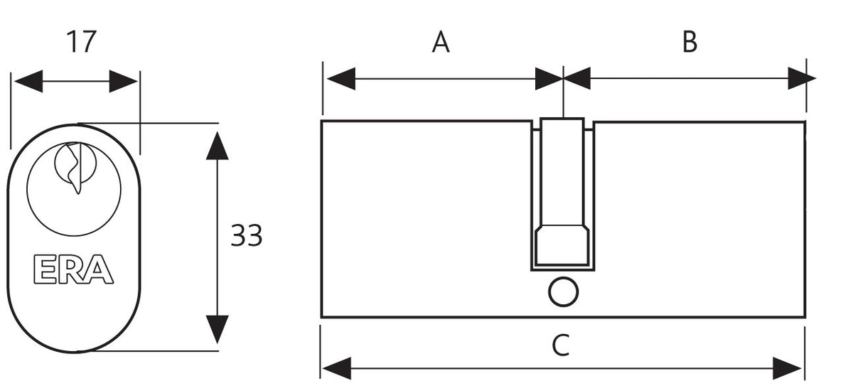 5 Pin Oval Profile Double Door Cylinder