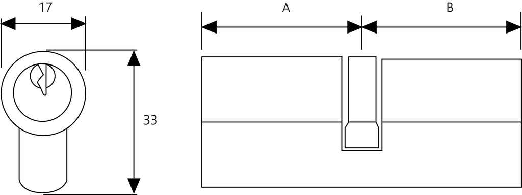 6 Pin Economy Euro Profile Double Door Cylinder