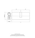 British Standard Kitemarked 6 Pin Invincible Double Door Cylinder