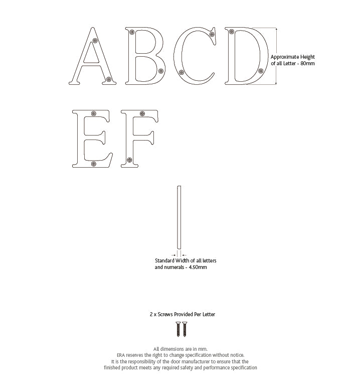 Door Letters A-F