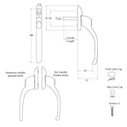 Connoisseur Inline Locking Window Handle With 10mm Spindle Size
