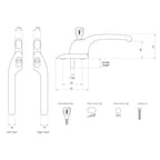 Connoisseur Offset Locking Right Hand Window Handle 10mm Spindle Size