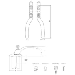 Connoisseur Cranked Locking Left Handed Window Handle