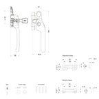 Guru Locking Left Handed Casement Window Handle