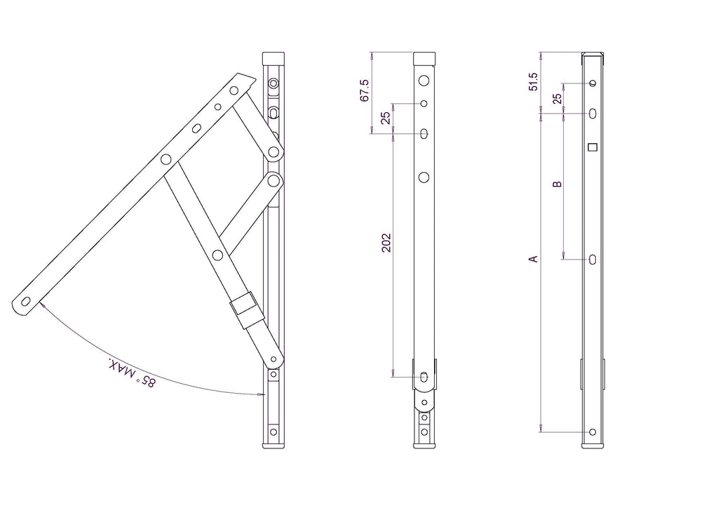 Reflex Egress and Easy Clean Friction Stay, Side Hung