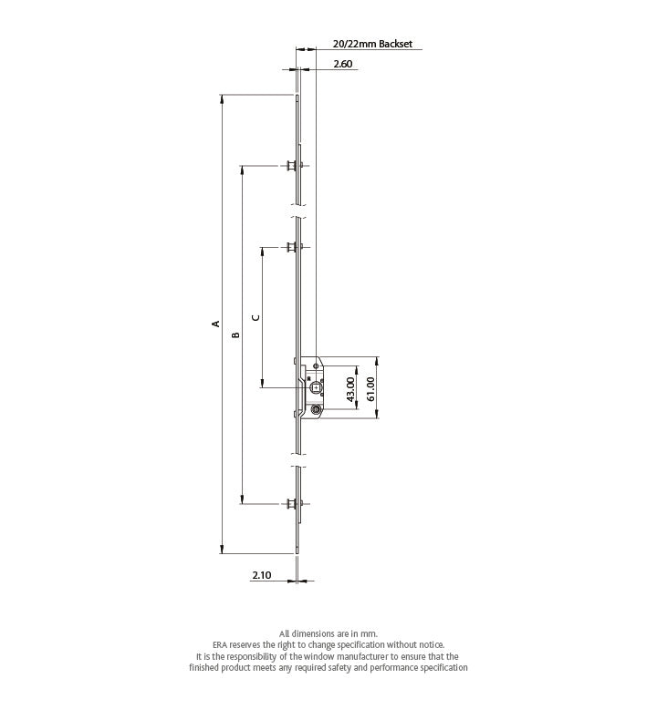 Espagnolette Bar Window Lock