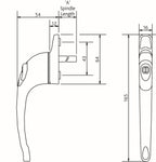 Maxim Inline Locking Window Handle 15mm Spindle Size With Bagged Packaging