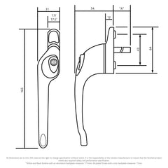 Maxim Offset Non Locking Window Handle Right Hand