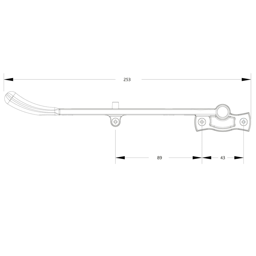 Tear Drop Dummy Window Stay Bar, 54mm