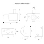 Sash Window Bolt Standard Key