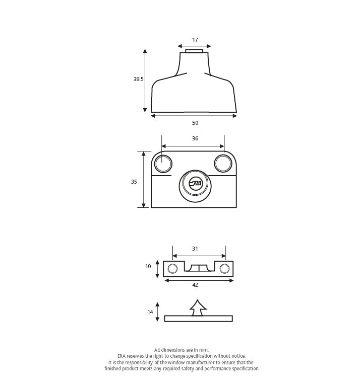 Snaplock for Metal Windows Cut Key, White
