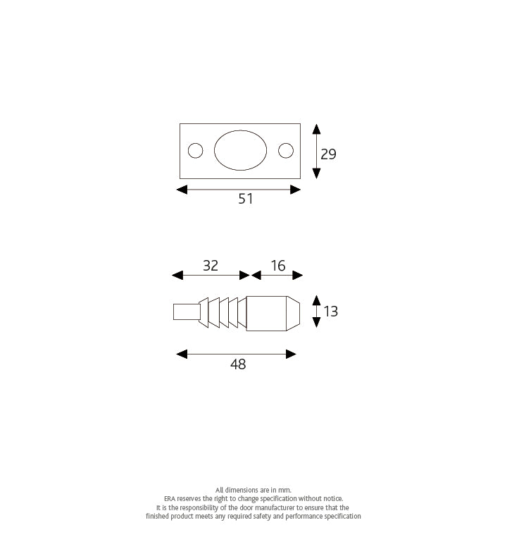Timber Door Hinge Bolt