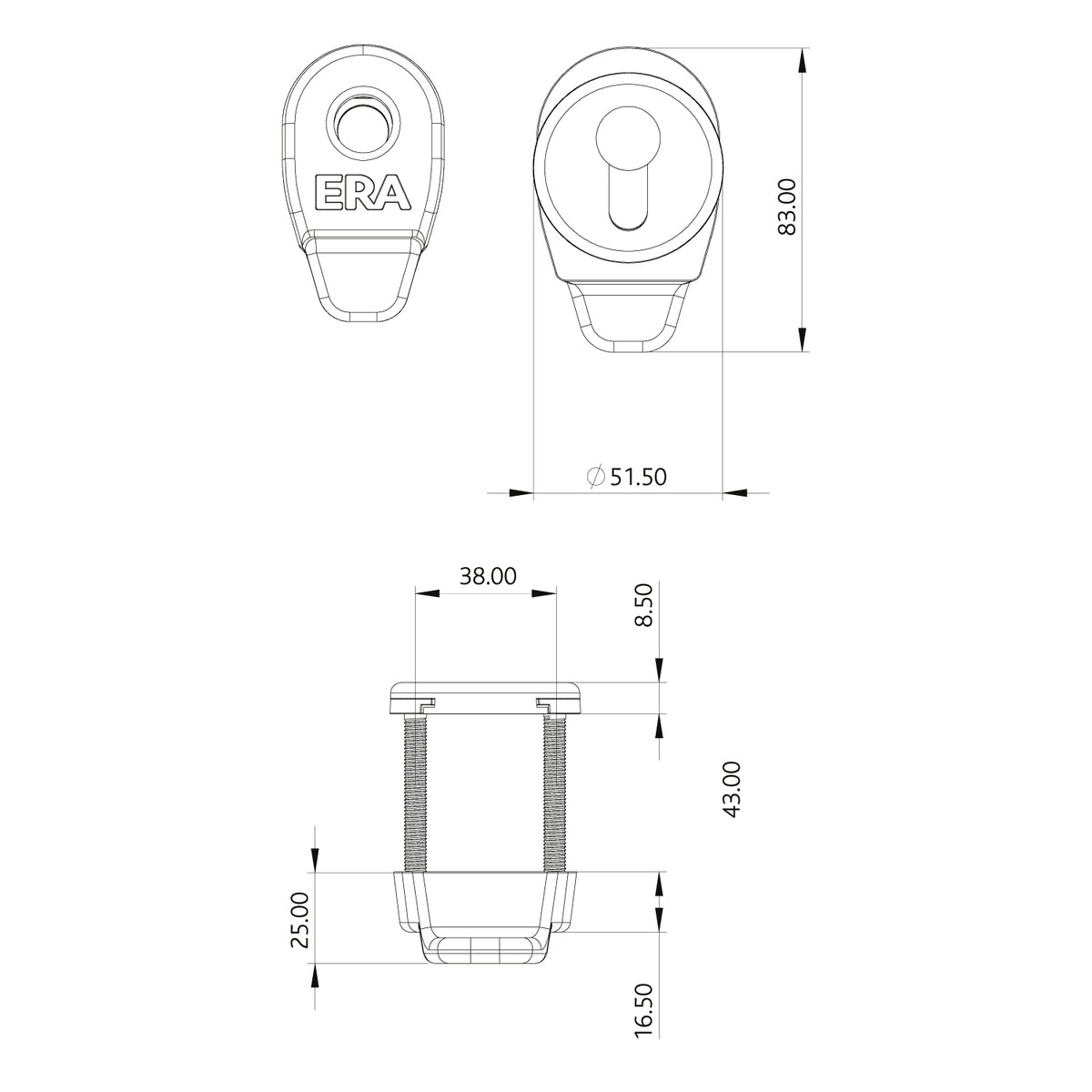 Heritage Euro Cylinder Pull and Escutcheon