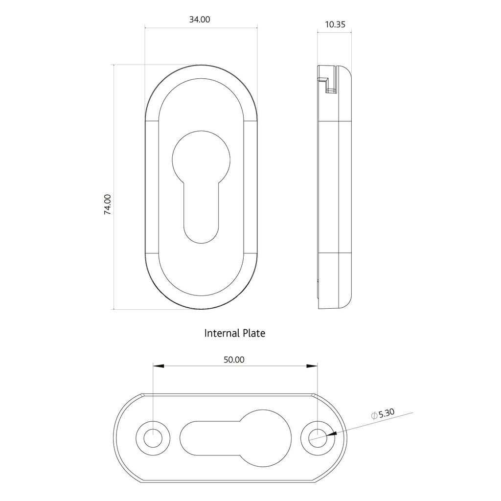 Architectural Oval Cylinder Escutcheon
