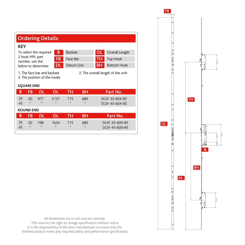 SureFire Classic 2 Hook Multi-Point Lock for Composite/Timber Doors