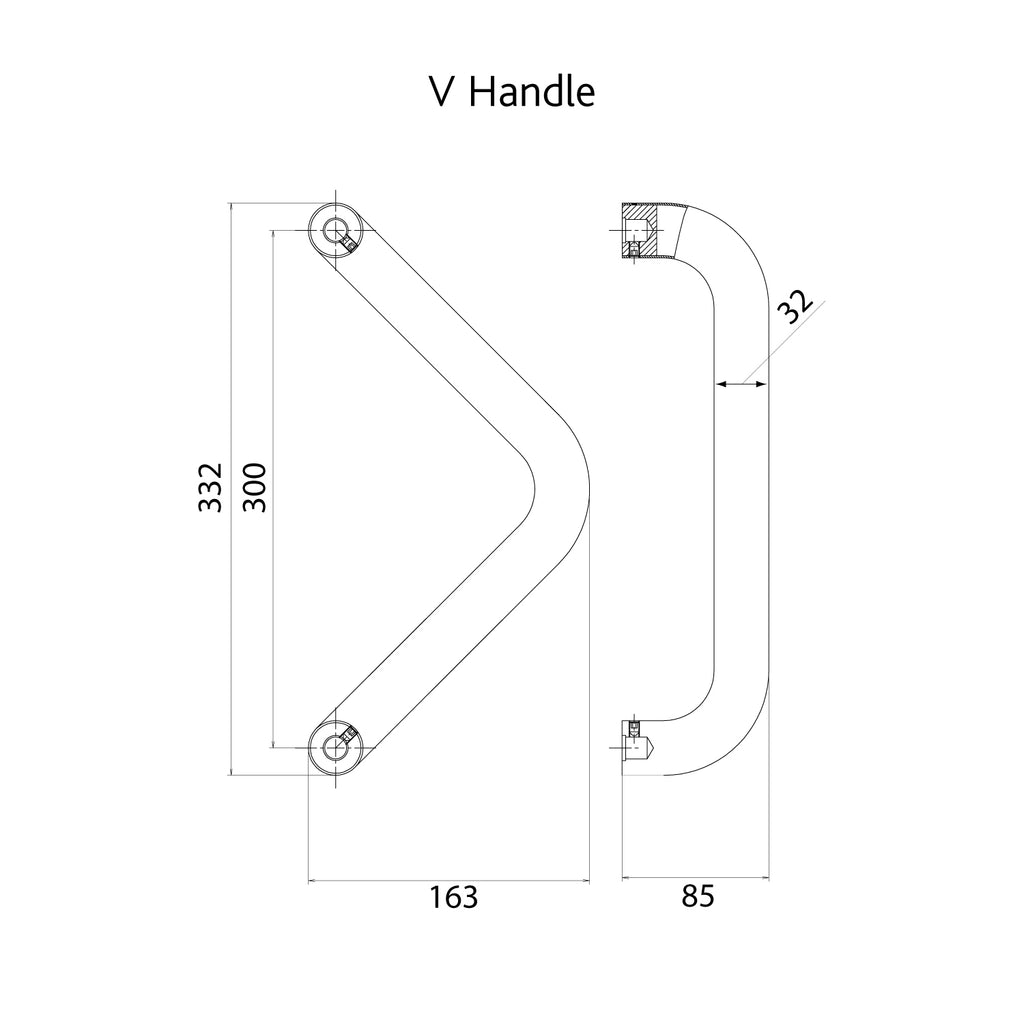 316 Stainless Steel V Shape Bar Door Handle