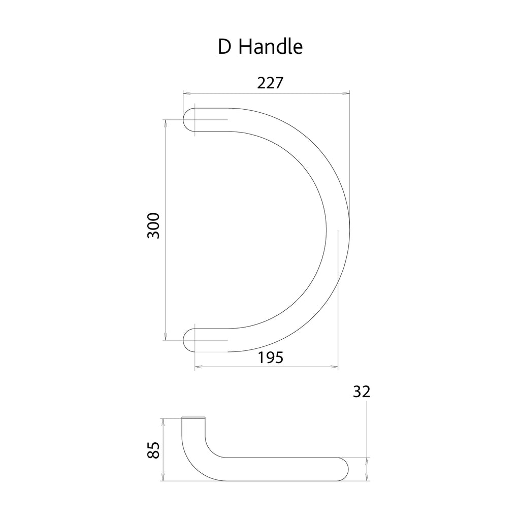 316 Stainless Steel D Shape Bar Door Handle