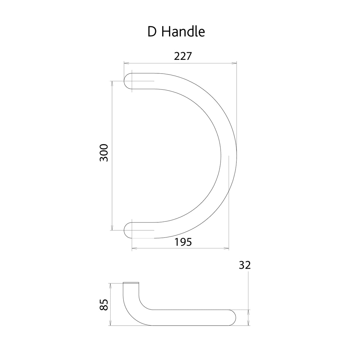 316 Stainless Steel D Shape Bar Door Handle
