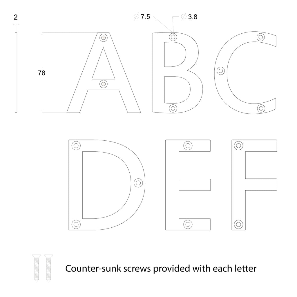 S Series 316 Stainless Steel Door Letters