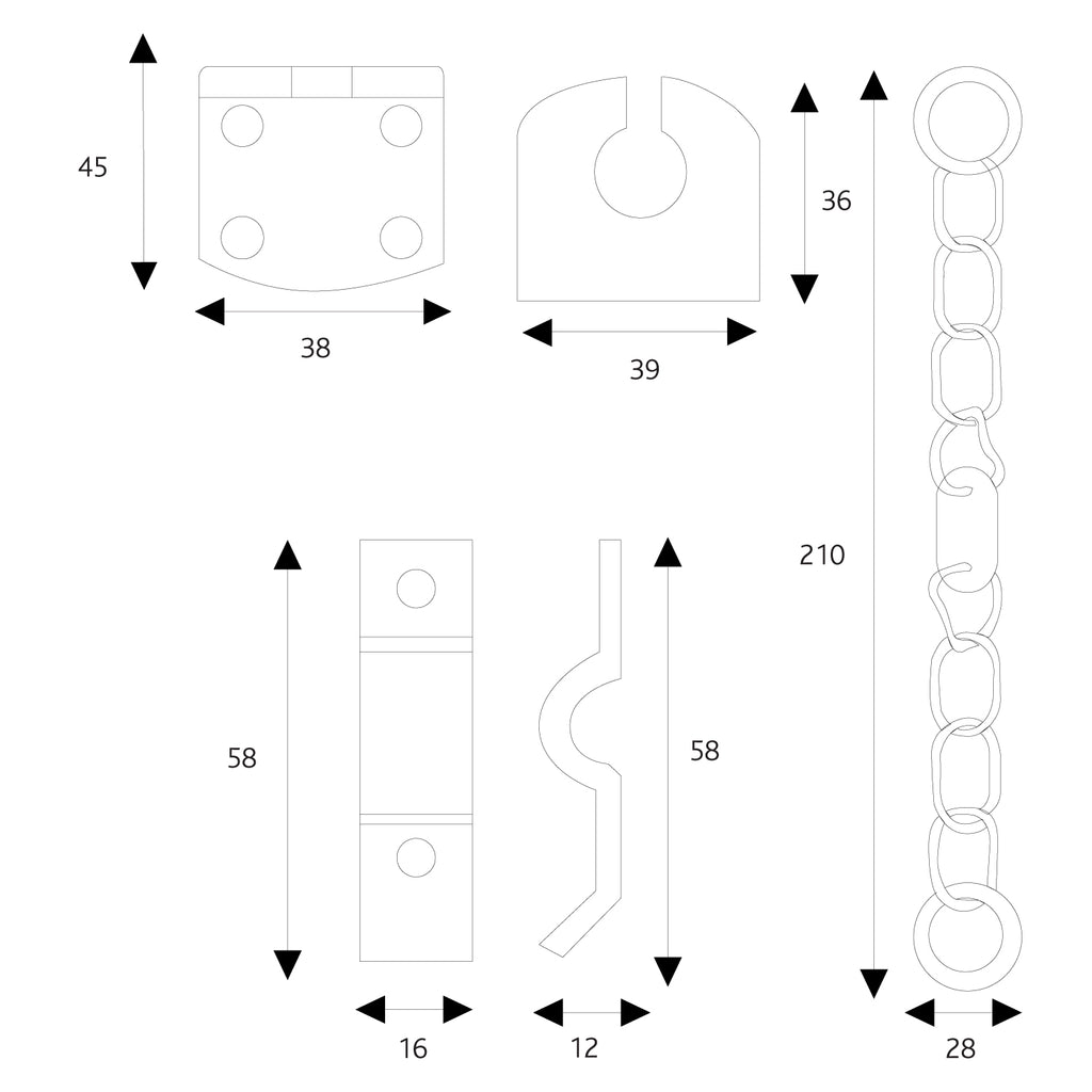 PVCu/Timber Door Chain