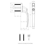 Decorative Inline Locking Window Handle With Spindle Size 10mm