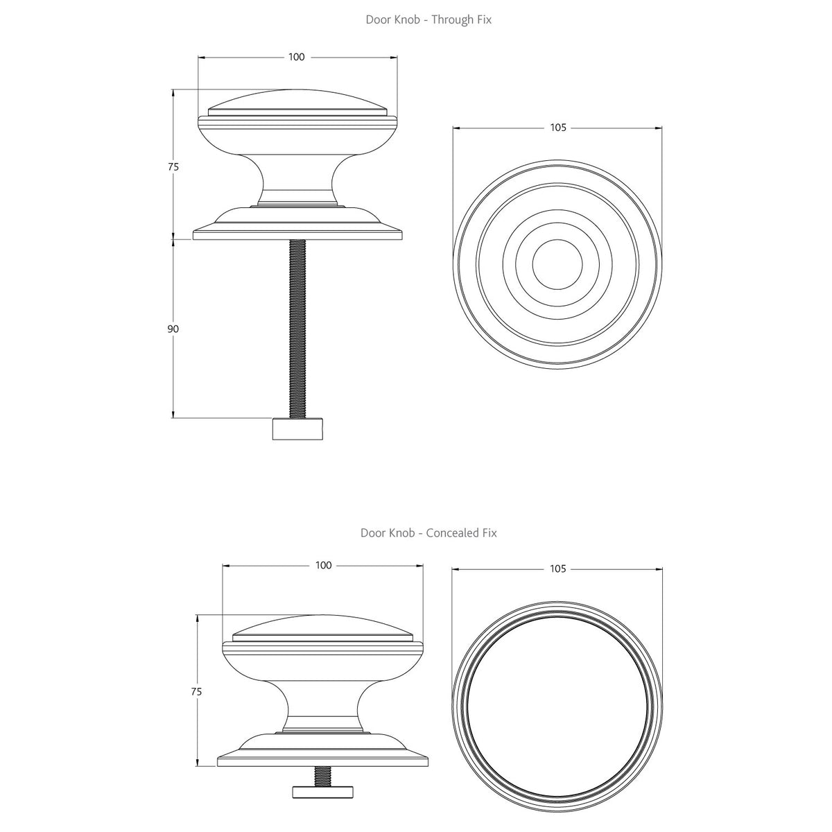 Large Decorative Round Door Knob