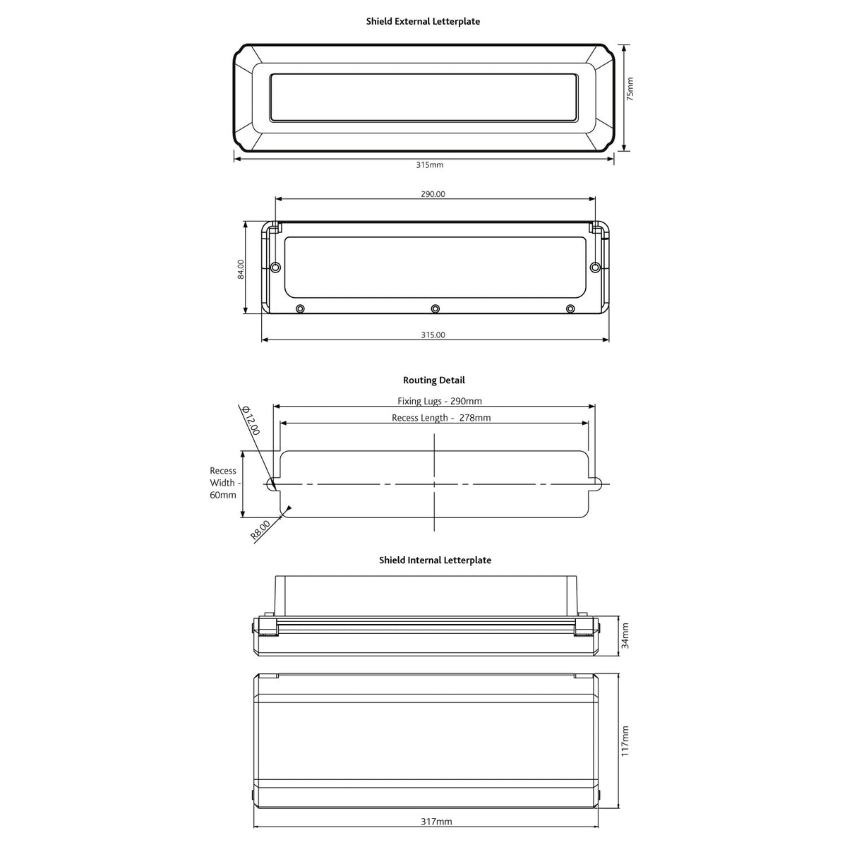 Heritage and Architectural Shield TS 008 Internal Letterplate