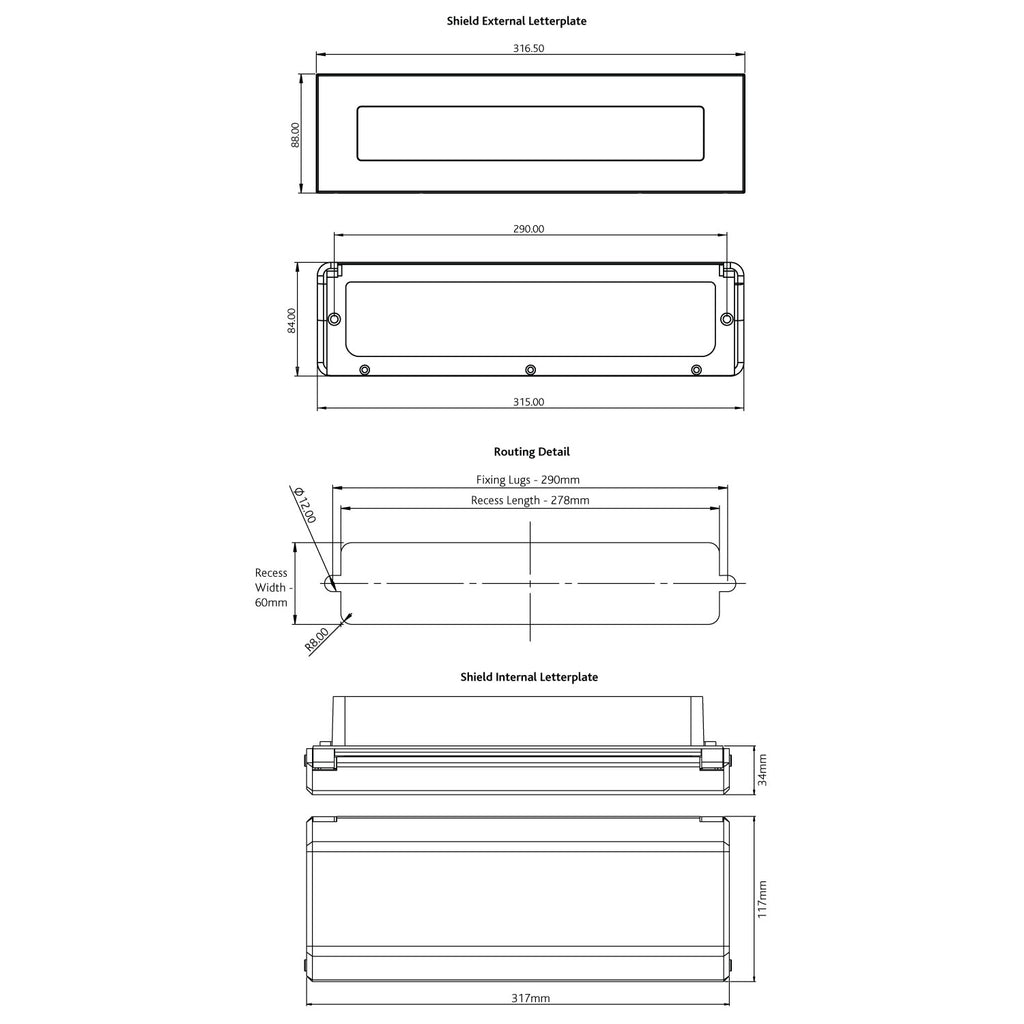 Architectural Shield TS 008 External Letterplate