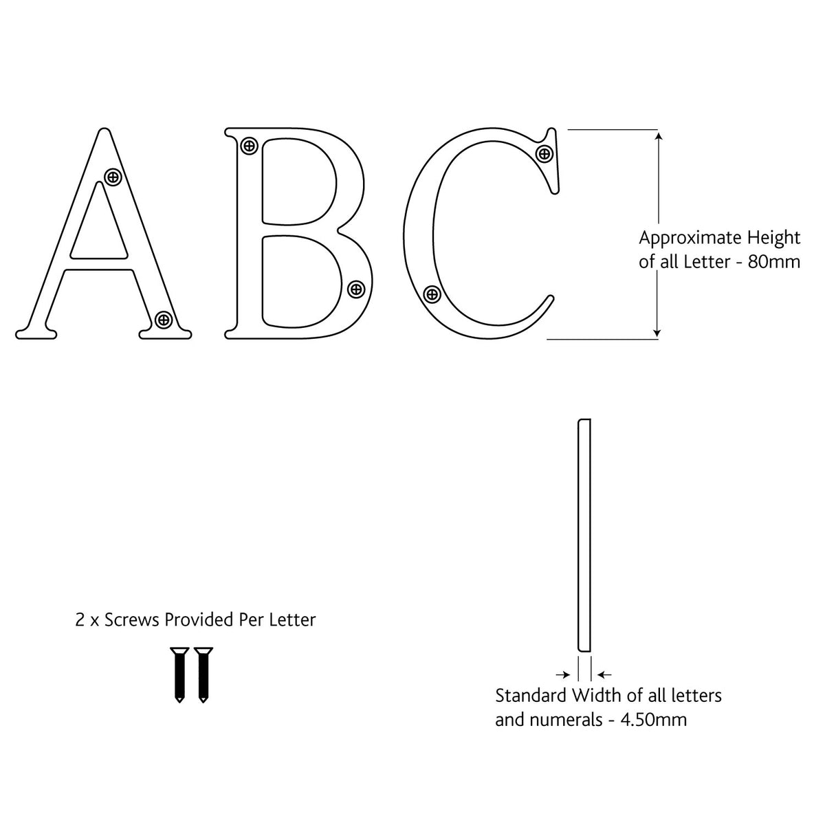 Decorative Door Letters A-C
