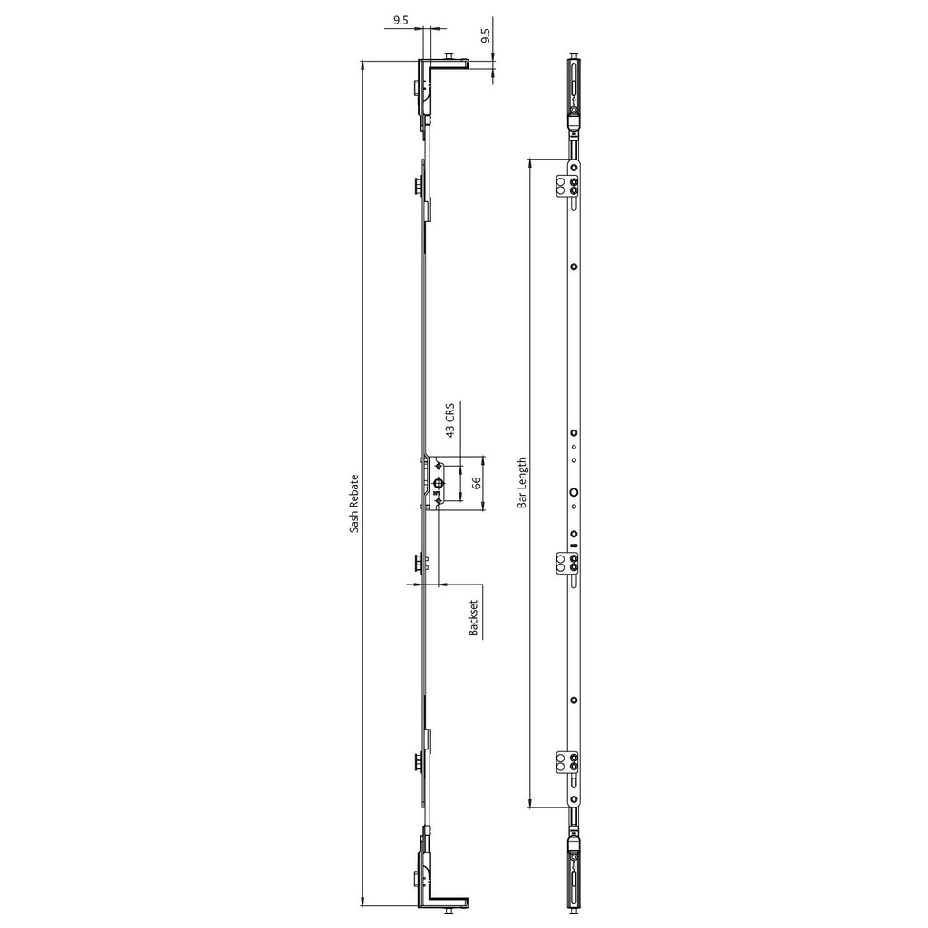 Flush Double Cam Window Lock
