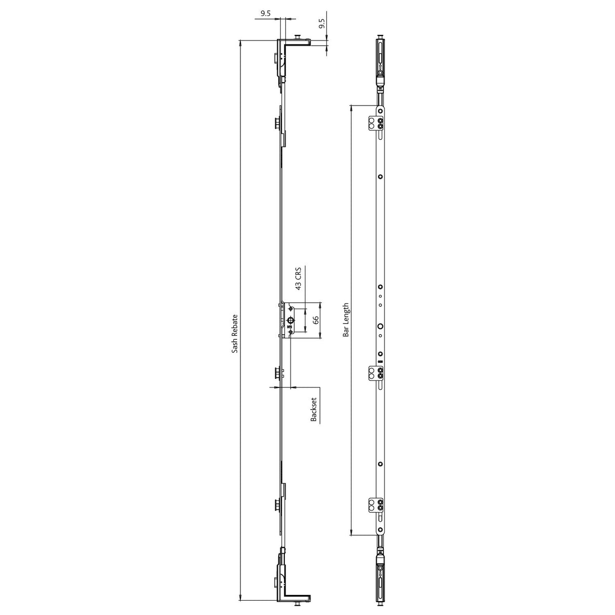 Flush Double Cam Window Lock