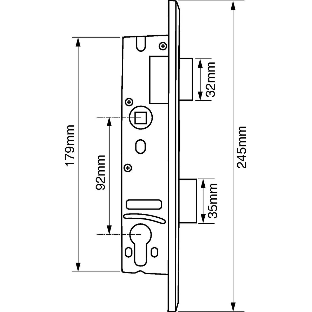 1433 Euro Mortice Sashlock for Metal Doors
