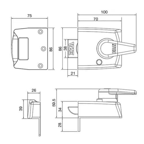 1530 BS8621:2007 High Security Keyless Escape Nightlatch