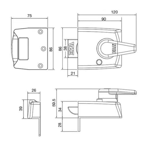 1730 BS8621:2007 High Security Keyless Escape Nightlatch