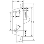 MS1848 Metal Patio Door Hookbolt Deadlock