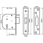 201/301 Viscount Non British Standard 5 Lever Mortice Deadlock