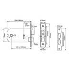2026 Horizontal Bathroom Mortice Sashlock