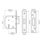 2101 Non British Standard 5 Lever Mortice Deadlock